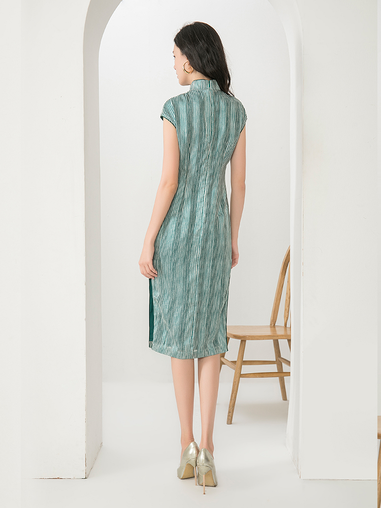 佳駿連肩袖改良旗袍連衣裙