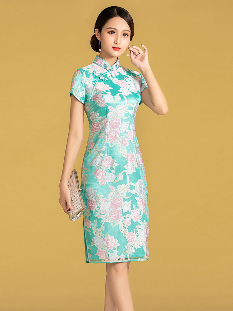 消花絲改良旗袍連衣裙消花絲改良旗袍連衣裙