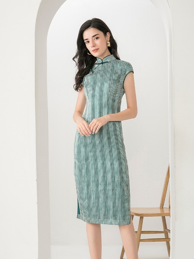 佳駿連肩袖改良旗袍連衣裙